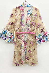 IBIZA EMBELLISHED MESH KIMONO