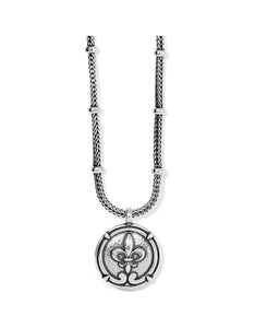 Fleur de Lis Large Coin Necklace