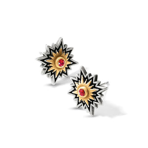 DYNAST SOL POST EARRINGS-RUBY